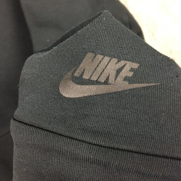 Nike Sweatshirt S Solid Black Kangaroo Pocket Crewneck Raglan Pullover Adult - Picture 3 of 12